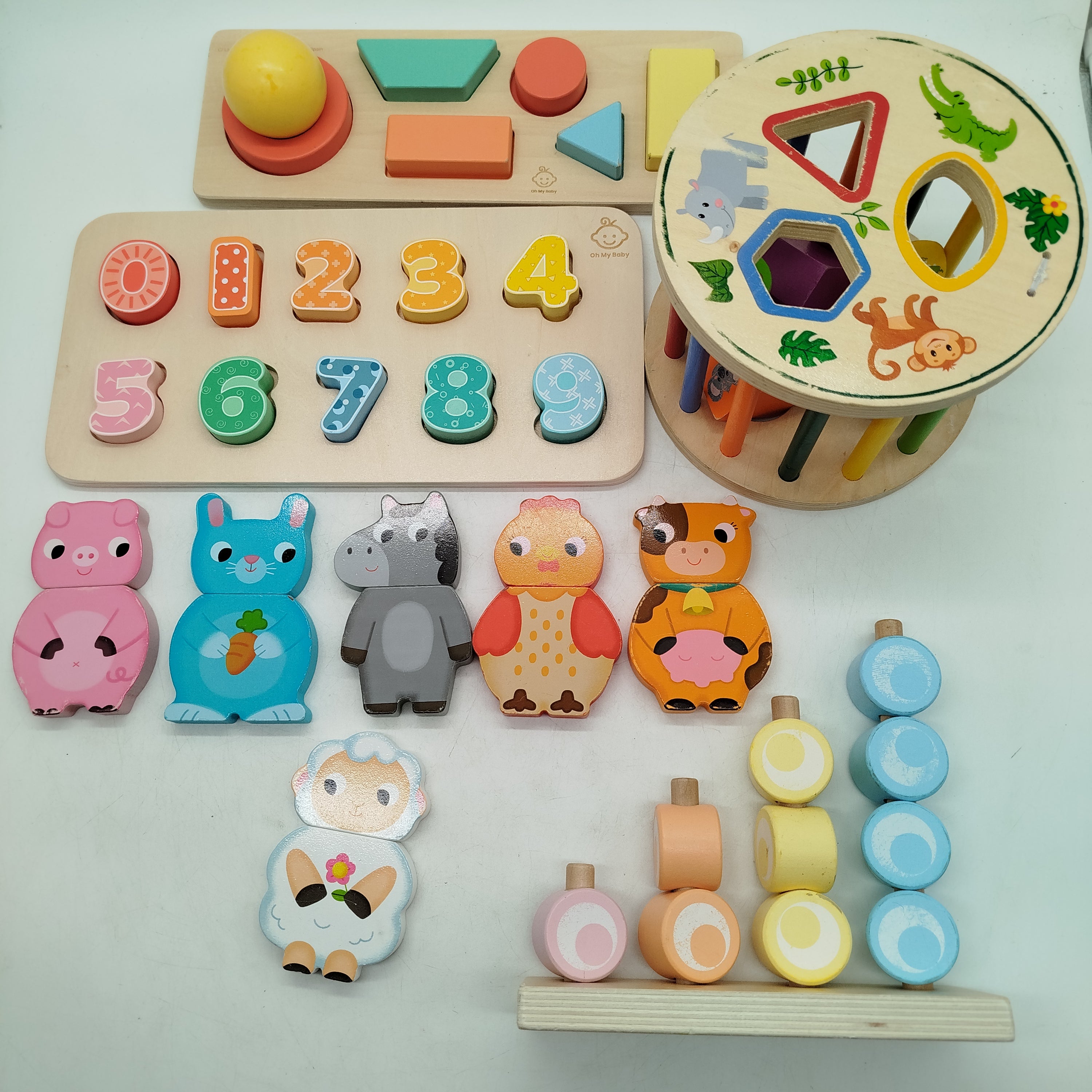 Oh My Baby Bundle Holz 4er Set Puzzle & Motorik ab 3 4 5 Jahre | ✅ geprüft